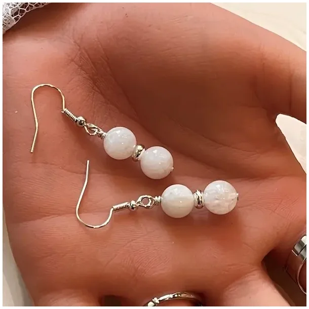 Hndlavede forslvede reringe med regnbue mnesten  nikkelfri og unik elegance