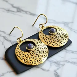 Nikkelfri reringe i Boheme Stil med Lapis Lazuli  Smukke, Naturlige og Tidlse