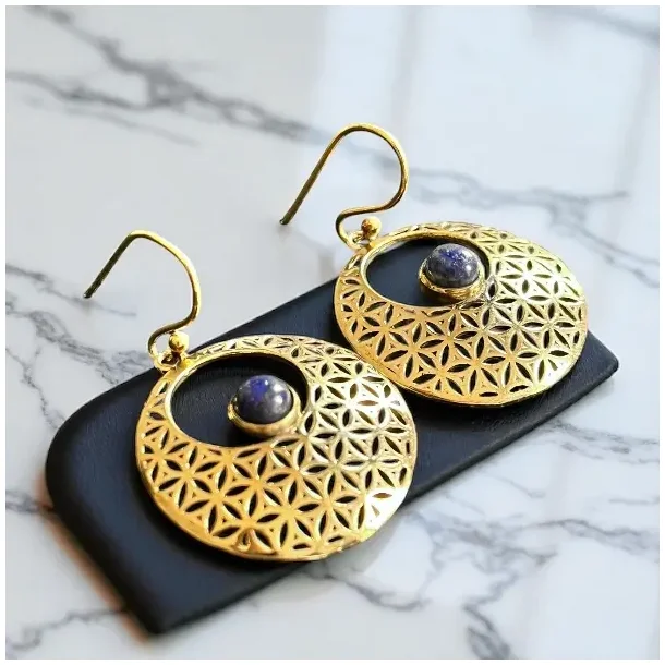 Nikkelfri reringe i Boheme Stil med Lapis Lazuli  Smukke, Naturlige og Tidlse