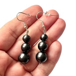 reringe i shungit nikkelfri - 5 cm lange energigivende smykker