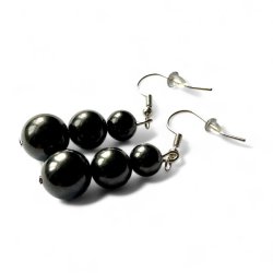 reringe i shungit nikkelfri - 5 cm lange energigivende smykker