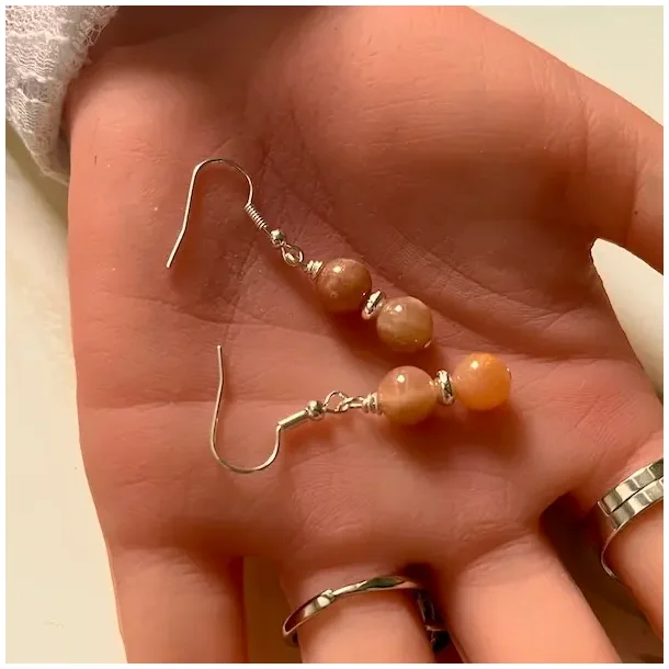 Hndlavede forslvede reringe med solsten  unikke, nikkelfri og smuk energi