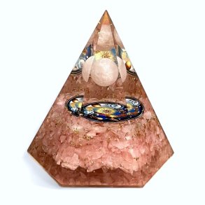Stor Hexagonal Rosenkvarts Orgonit Pyramide  Harmoni, Beskyttelse og Energetisk Balancering