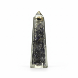 Orgonit t�rn med iolit 8 cm � EMF beskyttelse, intuition &amp; klarhed