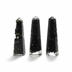 Orgonit t�rn med sort turmalin 6 cm � st�rk EMF-beskyttelse &amp; grounding