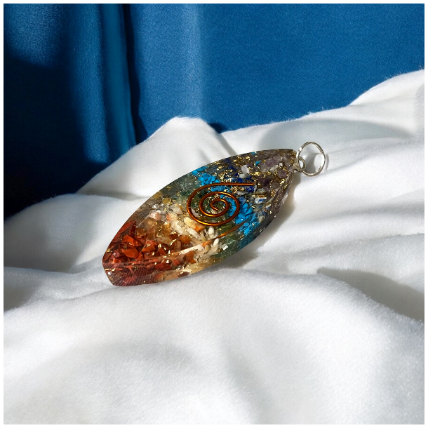 Chakravedh�ng i Orgonit - �je med Metalspiral, 5 x 2 cm
