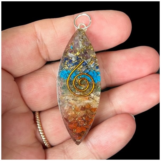 Chakravedh�ng i Orgonit - �je med Metalspiral, 5 x 2 cm