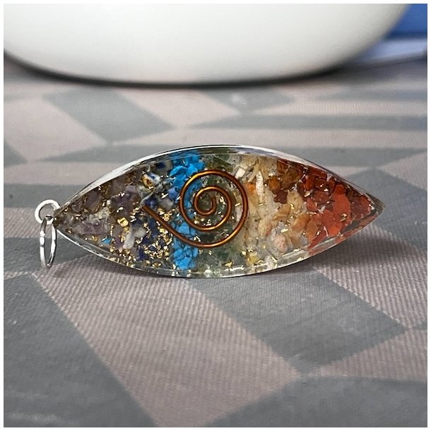 Chakravedh�ng i Orgonit - �je med Metalspiral, 5 x 2 cm