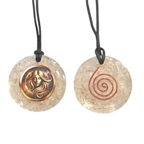 Spirituelt orgonit vedh�ng med bjergkrystal � Jomfruens stjernetegn