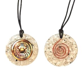 Spirituelt orgonit vedh�ng med regnbue m�nesten � Krebsens stjernetegn