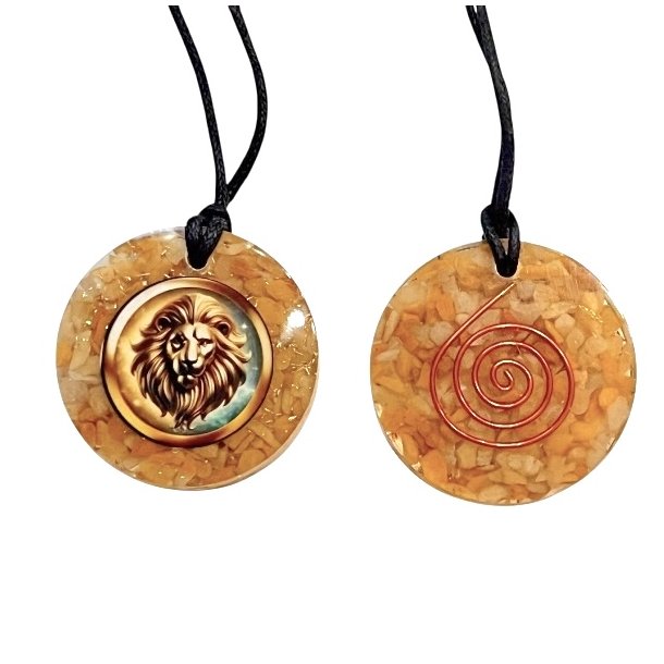 Spirituelt orgonit vedh�ng med gul calcit � L�vens stjernetegn