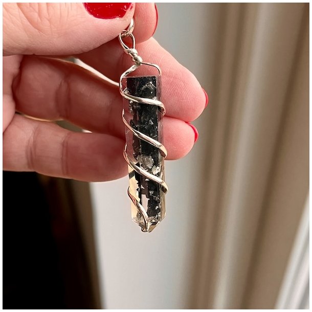 Orgonit Spiral Vedhng 4,5 cm med Shungit