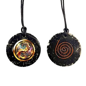 Spirituelt orgonit vedh�ng med sort agat � Stenbukkens stjernetegn