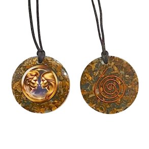 Spirituelt orgonit vedh�ng med tiger�je � Tvillingens stjernetegn