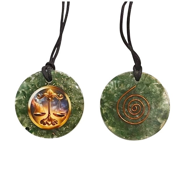 Spirituelt orgonit vedh�ng med gr�n aventurin � V�gtens stjernetegn