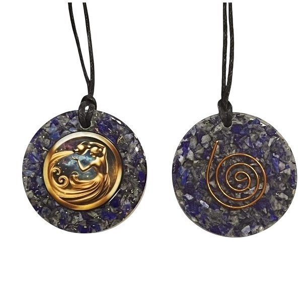 Spirituelt orgonit vedh�ng med lapis lazuli � Vandb�rerens stjernetegn