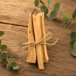 Palo Santo tr� med naturlige huller og rustik struktur, ca. 8-10 cm