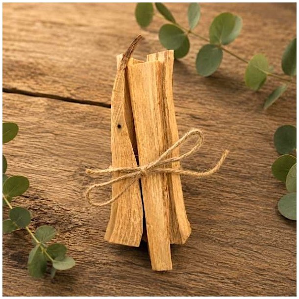 Palo Santo tr� med naturlige huller og rustik struktur, ca. 8-10 cm