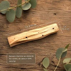 Palo Santo tr� med m�l ca. 8&ndash;10 cm og 1,5&ndash;2 cm i tykkelsen
