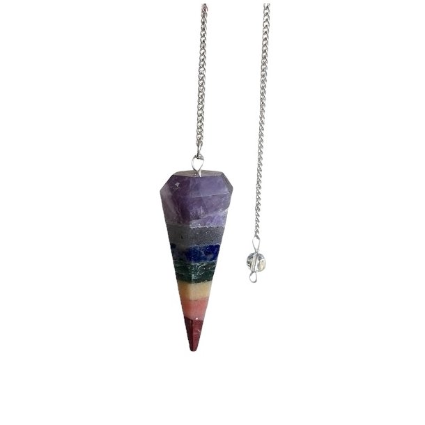 pendul med 7 chakra sten til balance, energi og harmonisering af chakraer