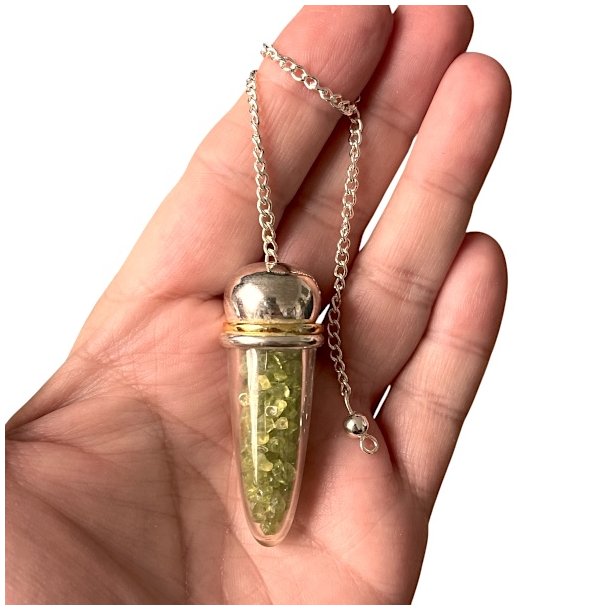 Pendul med Phrenit  ca. 23,5 cm, Perfekt til Meditation og Healing