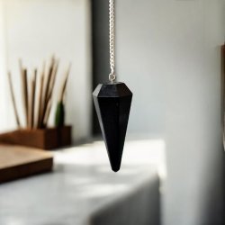 Sort Turmalin Pendul, 23 cm