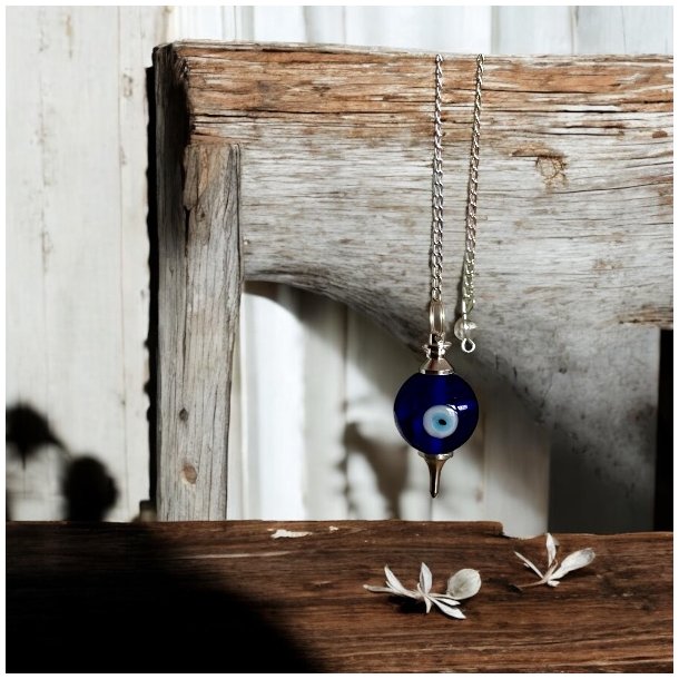 Magisk Pendul med Tyrkisk je og Bjergkrystal, 24 cm