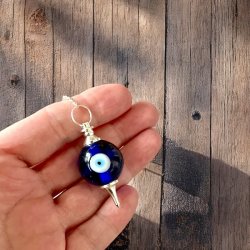 magisk pendul med tyrkisk �je og bjergkrystal til healing og negativ energibeskyttelse