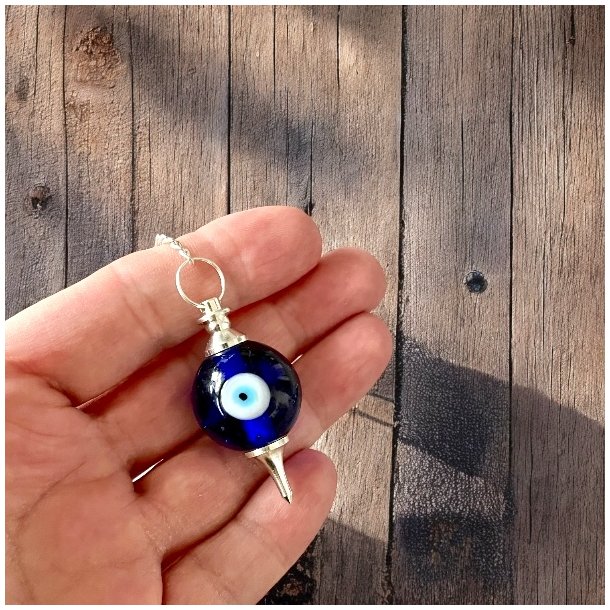 Magisk Pendul med Tyrkisk je og Bjergkrystal, 24 cm