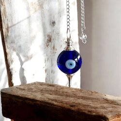 Magisk Pendul med Tyrkisk je og Bjergkrystal, 24 cm