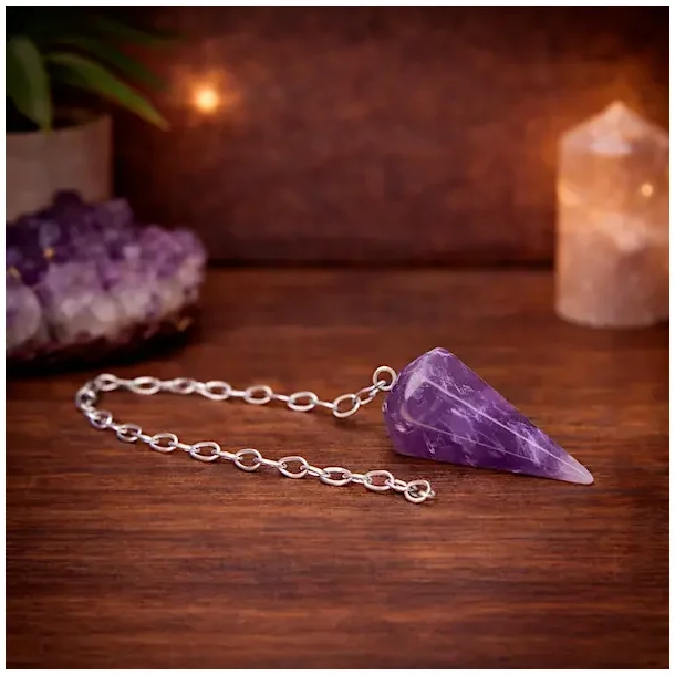 Ametyst pendul 4 cm � spirituelt redskab til intuition, ro &amp; klarhed