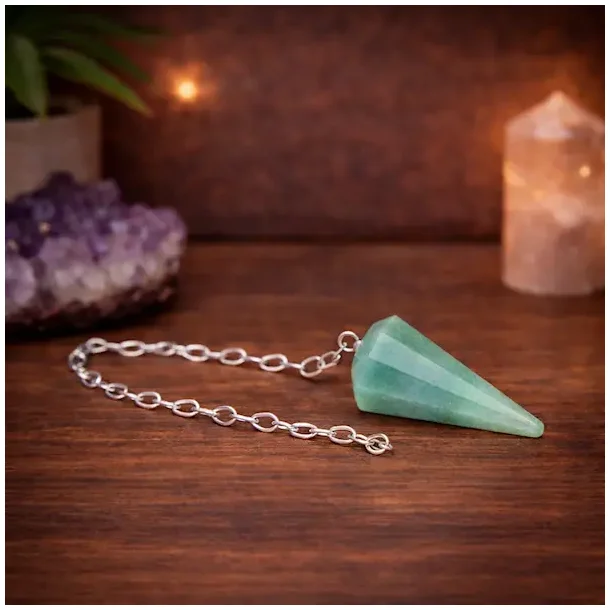 Gr�n aventurin pendul 4 cm � intuition, balance &amp; positiv energi