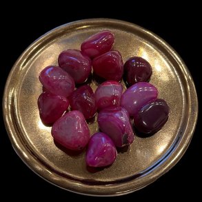 Pink agat | lommesten | M�l 2,5 og 3 cm