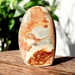 Unika Polykrom jaspis freeform 632 g med smukke farvespil og blde former til ro og balance