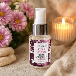 �kologisk pudespray med �teriske olier i glasflaske med duft af s�d appelsin, citron og lavandin.