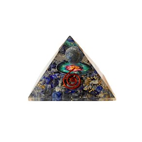 Orgonit Pyramide med lapis lazuli og metatrons Cube - 4,2 x 3,6 cm