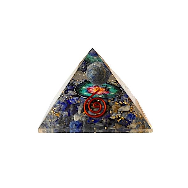 Orgonit Pyramide med lapis lazuli og metatron�s Cube - 4,2 x 3,6 cm