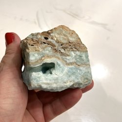 Unik Bl Aragonitkrystal i R Form  462 g  En Krystal i Srlig Fin Kvalitet