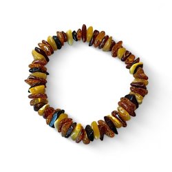 Elegant Elastisk Rav armbnd i gte baltisk rav  Perfekt Pasform -16,5-19 cm