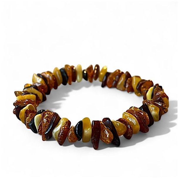 Elegant Elastisk Rav armbnd i gte baltisk rav  Perfekt Pasform -16,5-19 cm