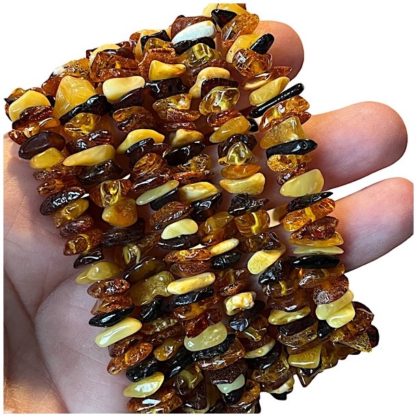 Elegant Elastisk Rav armbnd i gte baltisk rav  Perfekt Pasform -16,5-19 cm