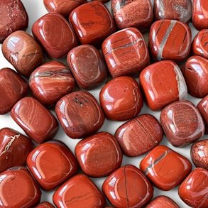 R�d jaspis | lommesten | M�l ca. 3 cm