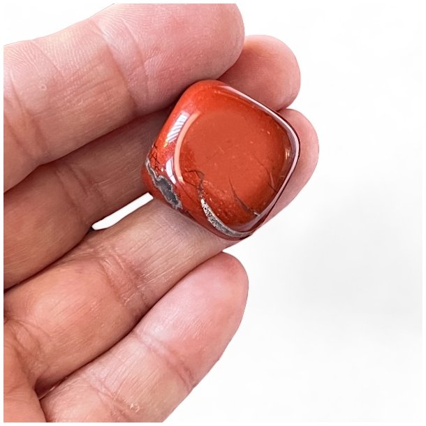 Rd jaspis | lommesten | Ml 2 - 3 cm