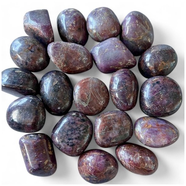 Smukke R�de Rubin Lommesten � 3 - 3,5 cm, Perfekt til Energi og Beskyttelse