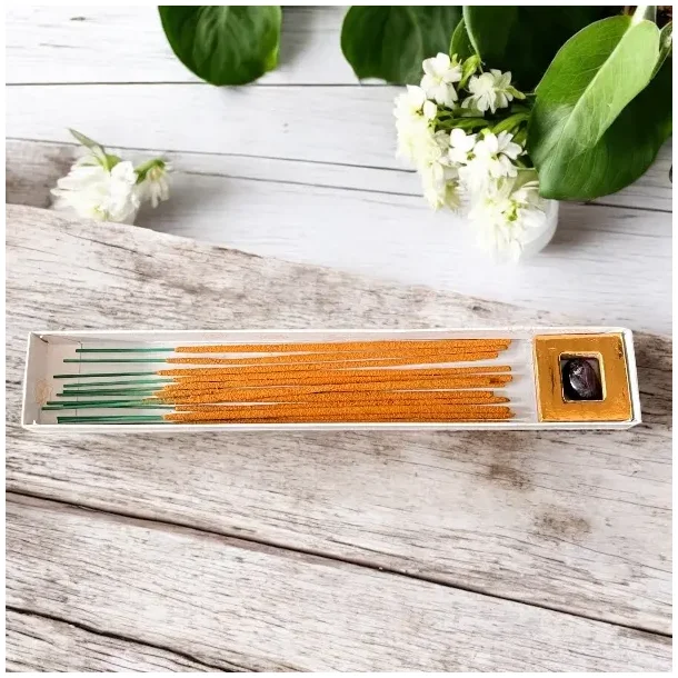 Lavendel Rgelse &amp; Ametyst  11-12 rgelsespinde med krystal til ro, balance og fordybelse