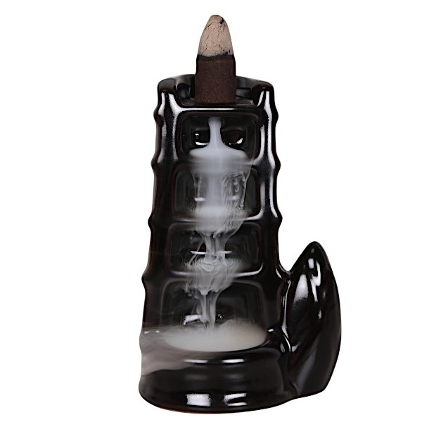 Backflow R�gelsesholder Vandfald i Sort Keramik � Model B 12 cm