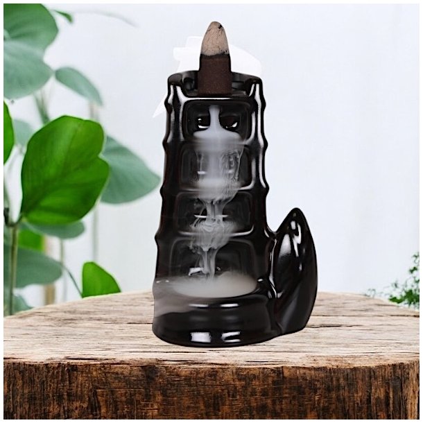 Backflow R�gelsesholder Vandfald i Sort Keramik � Model B 12 cm