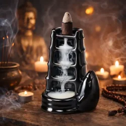 Backflow R�gelsesholder Vandfald i Sort Keramik � Model B 12 cm