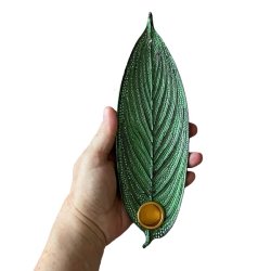 Unik Rgelsesholder udformet som Blad  Ml 23 x 7 cm