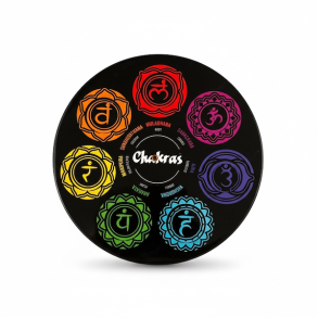 Chakra rgelsesholder i mangotr 10 cm  smuk, stabil og spirituel rgelsebase